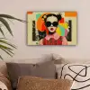 Meisje - Zonnebril - Kat - Retro canvas 2cm klein -sfeer1