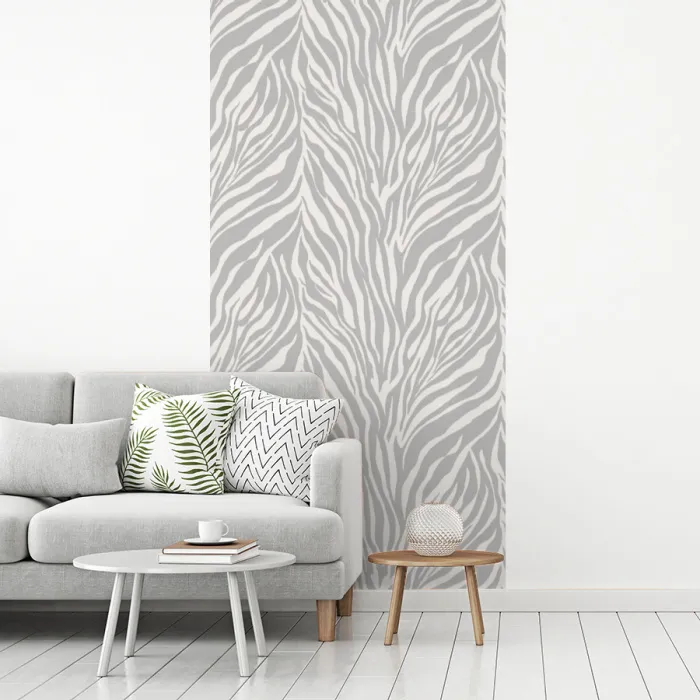 Zebra - Motief - Grijs fotobehang vinyl groot 64 -woonkamer