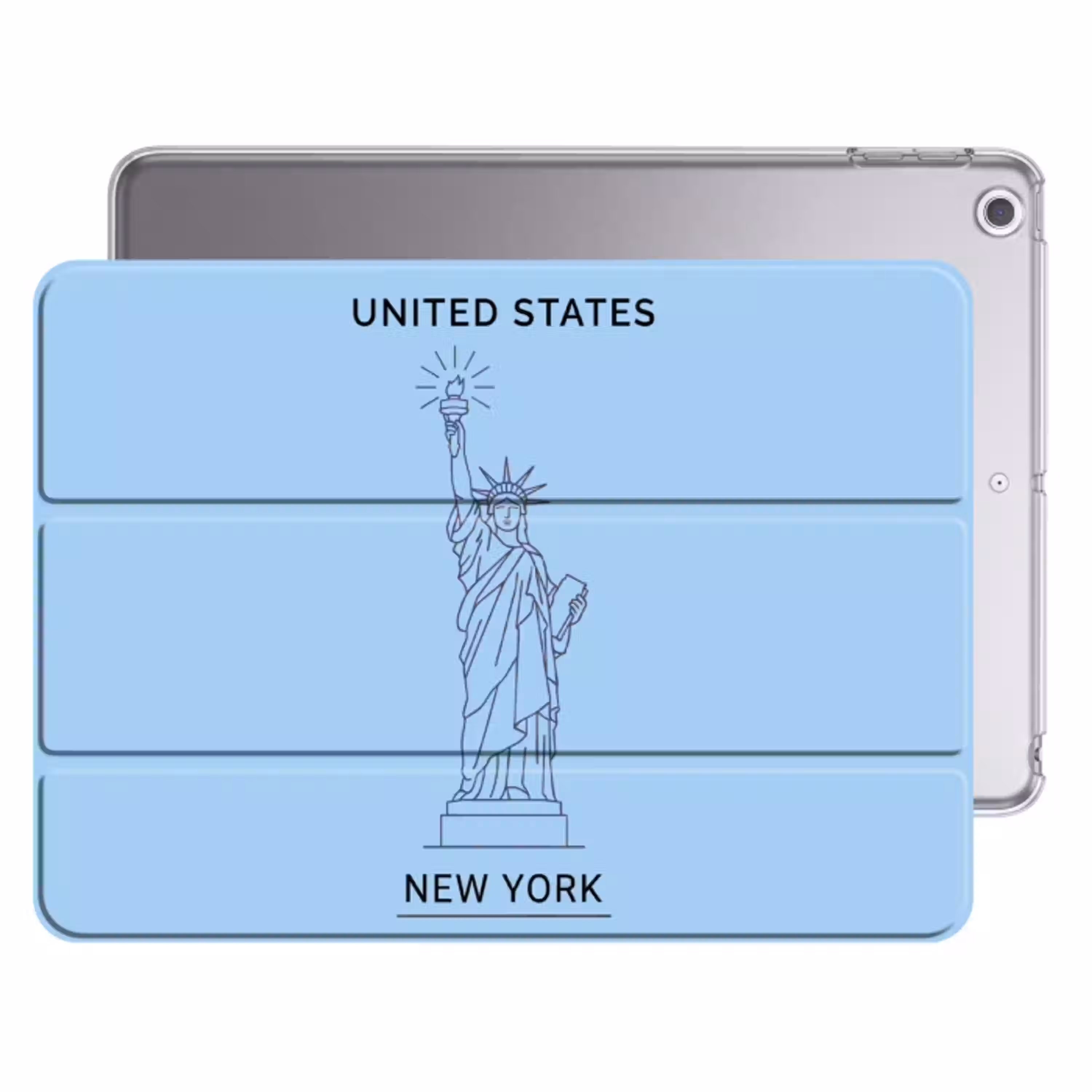 Monument - Vrijheidsbeeld - New York - Minimalistisch - Blauw Apple iPad 2017 middel -threedimensional_3d_global