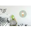 Illustratie - Ijsje - Spikkels - Kers Wandcirkel aluminium klein -kinderkamer