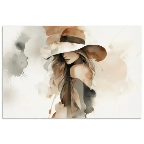 Mysterieus - Vrouw - Sepia poster papier klein -3d