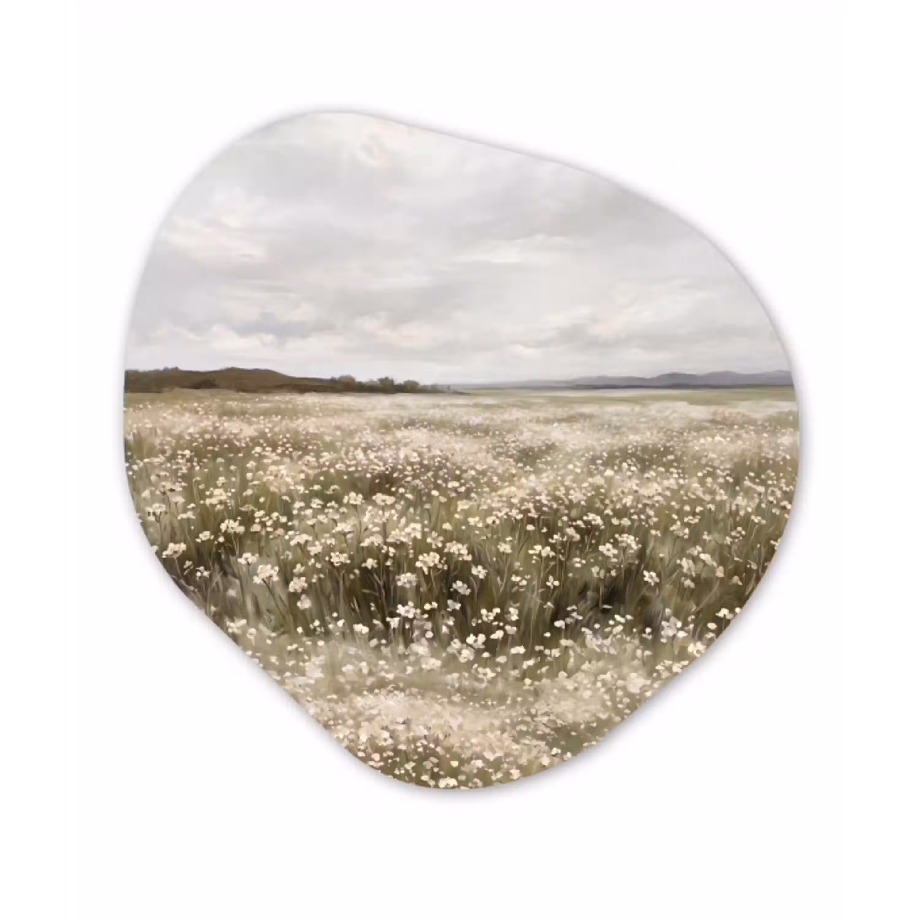 Illustratie - Landschap - Wit Wandcirkel Organisch Forex 3mm klein -3d
