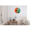 Retro - Jongen - Hond - Rood - Groen Wandcirkel aluminium klein -woonkamer