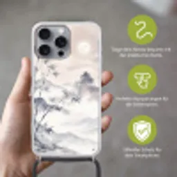 Bamboe - Azië - Grijs Hoesje iPhone 16 Pro Max met koord klein -sfeer2_DE