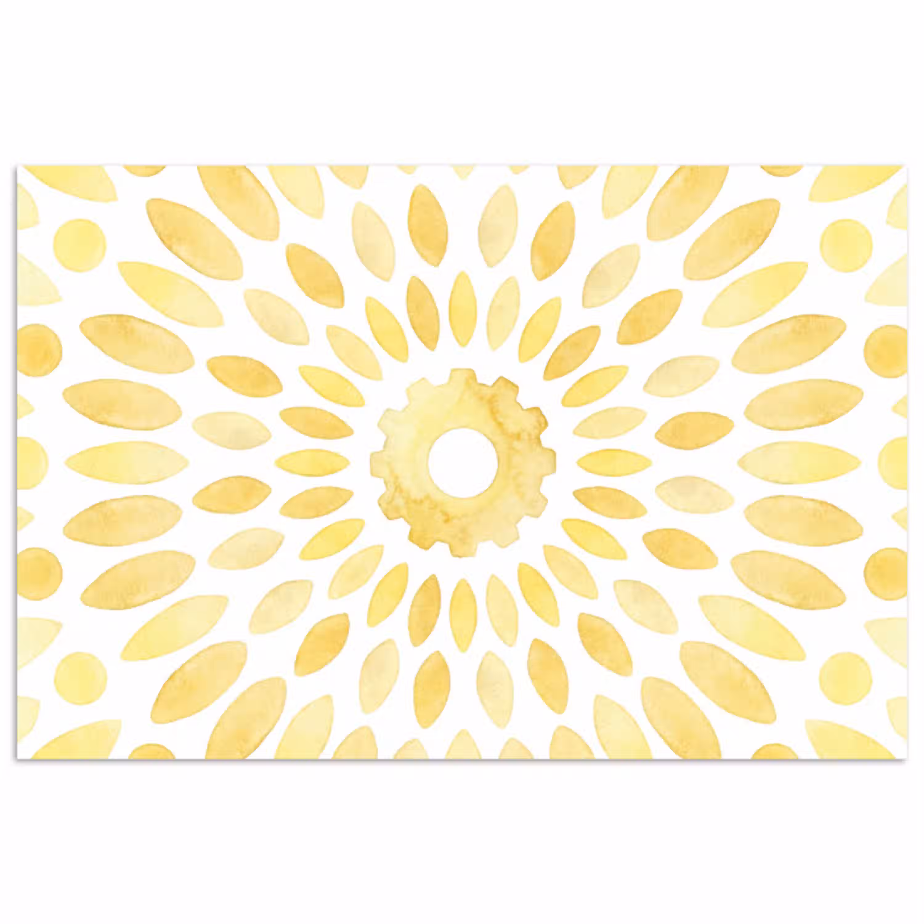 Abstract - Geometrisch - Stralend - Geel poster papier klein -3d
