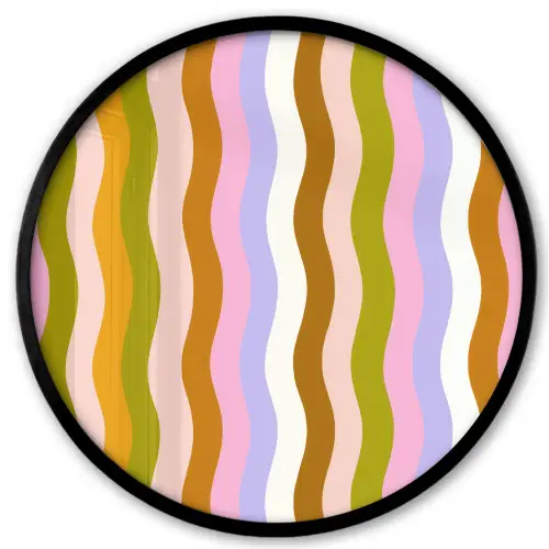 lijnen - Golven - Pastelkleuren - Patroon Fotolijst rond zonder passe partout klein -3d