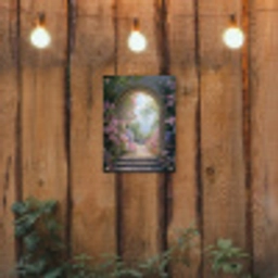 Doorkijk - Rozen - Vintage - Bloemen tuinposter los doek klein -sfeer1