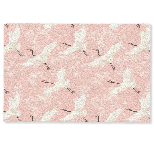 Kraanvogels - Bloesem - Roze Deurmat klein 898 -zkaufland3d