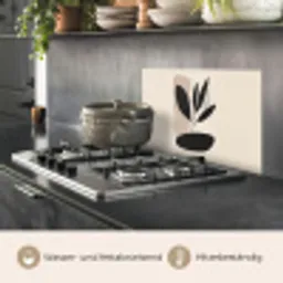 Plant - Beige - Japandi keuken achterwand spatscherm klein -usp_DE