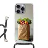 Papieren - Boodschappen - Groente - Kleurrijk Hoesje iPhone 16 Pro Max met koord klein -3d