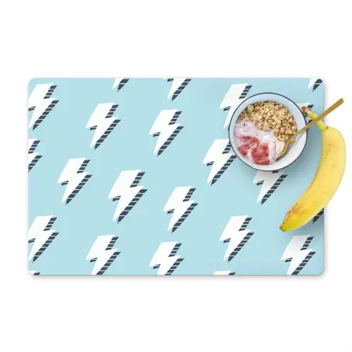 Blauw - Wit - Patroon - Bliksem Placemat vinyl groot 368 -zzzproduct_Kitchenyeah-website