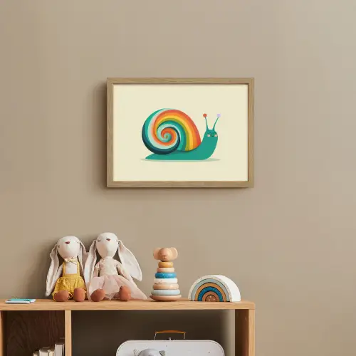 Slak - Regenboogschild - Groen Light Box met batterij (Wandlamp kind) middel -sfeer2_kind