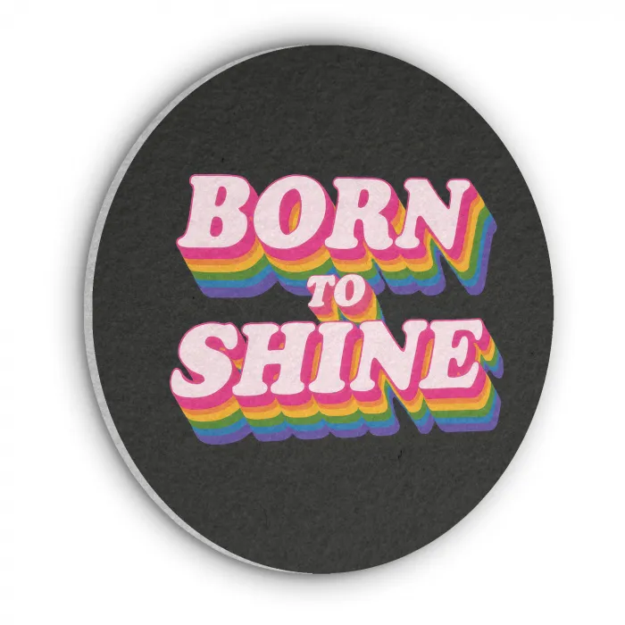 Quote - Regenboog - Roze - Zwart Akoestische PET Vilt - Rond klein -3d