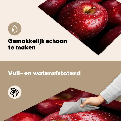 Rood - Appels - Fruit Inductie beschemer met haakjes klein -ky-schoon-nl