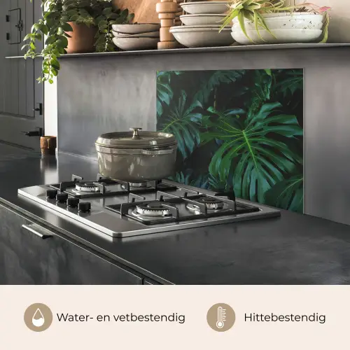 Bladeren - Tropisch - Monstera - Jungle keuken achterwand spatscherm middel -usp_NL