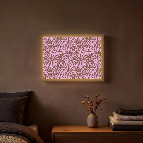 Organisch - Patroon - Roze Light Box met batterij (Wandlamp) middel 907 -sfeer4