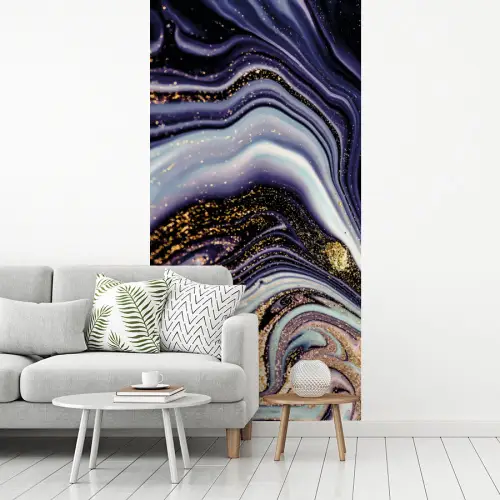 Marmer - Paars - Luxe - Marmerlook - Glitter fotobehang vinyl groot -woonkamer