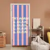 Try again - Strepen - Roze - Verticaal - Blauw deurposter klein -sfeer1