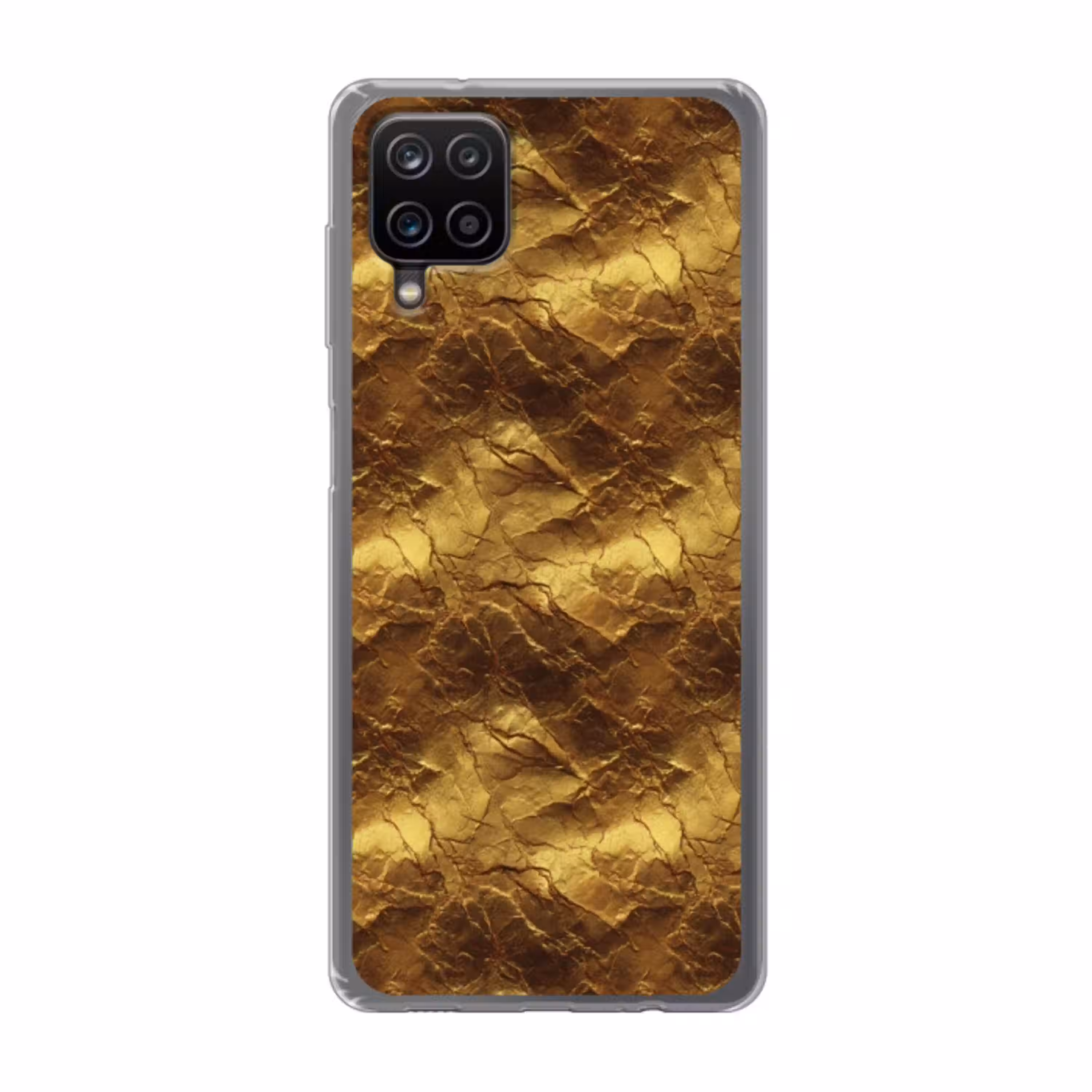 Bladgoud - Textuur  - Goud Telefoonhoesje Samsung Galaxy A12 klein 372 -3d