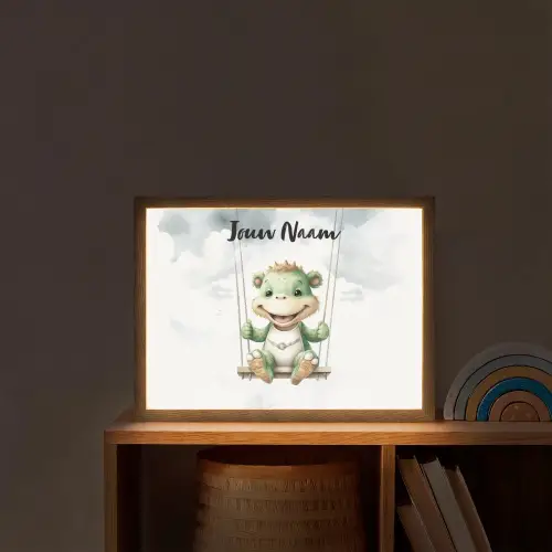 Dino - Baby dier - Kinderen Light Box met batterij (Wandlamp kind) middel -sfeer1_kind