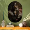 Ijsbeer - Hoed - Bril - Stoel Wandcirkel Ovaal Glas middel -sfeer2