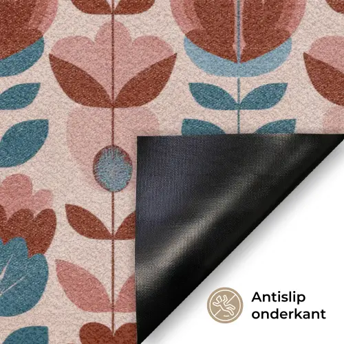 Vintage - Motief - Kleurrijk Deurmat klein 898 -antislip_NL