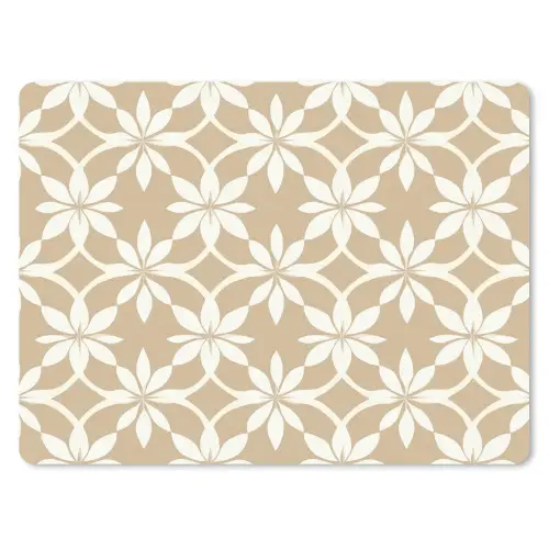 Bloemen - Patroon - Beige muismat rubber klein 262 -3d