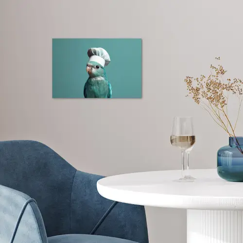Parkiet - Vogel - Koksmuts - Cute poster papier klein -sfeer3