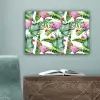 Flamingo - Bloemen - Bladeren - Jungle - Tropical canvas 2cm klein -sfeer4