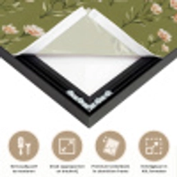 Landelijk - Bloemen -  Groen Textielframe zwart klein 947 -USP_feed_closeupNL