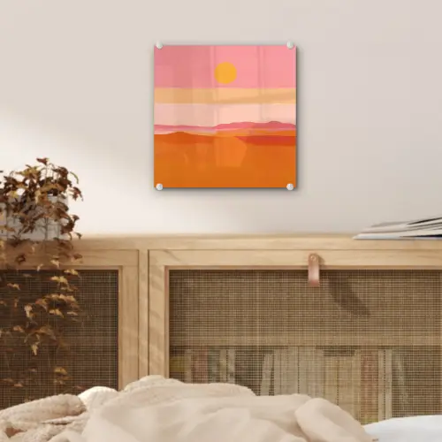 Zon - Abstract - Landschap - Oranje plexiglas 5mm klein -sfeer4