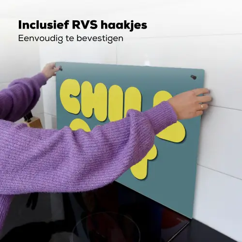 Chill out - Geel - Blauw Inductie beschemer met haakjes klein -ky-ophangen-nl