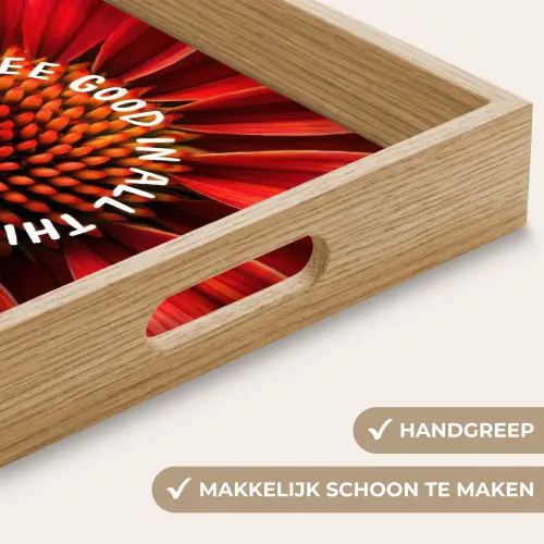 Close up - Bloem - Quote - Rood Dienblad Rechthoek middel -USP_HandgreepNL