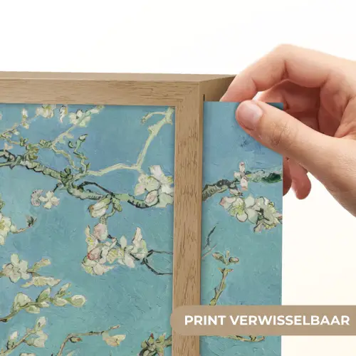 Amandelbloesem - Van Gogh - Kunst - Bloemen Light Box met batterij (Wandlamp) middel -USP_websiteprintNL