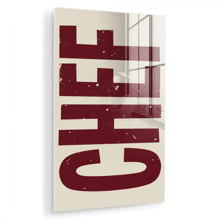 Chef - Rood - Japandi - Vintage plexiglas 5mm klein -zzzproduct_nieuw