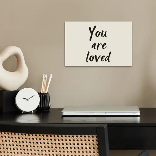 Minimalistisch - Beige - Love poster papier klein -sfeer1