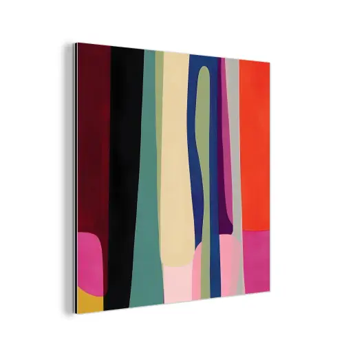 Kleurbanen - Verticaal - Kleurrijk aluminium wit klein -3d