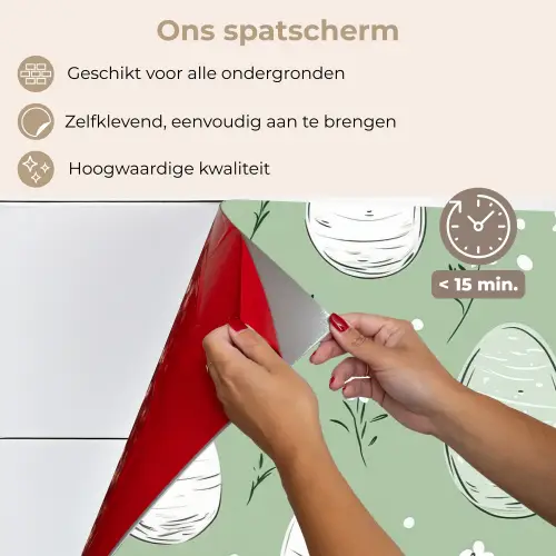 Groen - Eieren - Patroon keuken achterwand spatscherm klein -spatscherm_NL