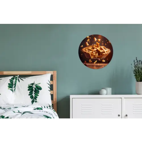 Appel - Taart - Warm - Eten Wandcirkel aluminium klein -slaapkamer