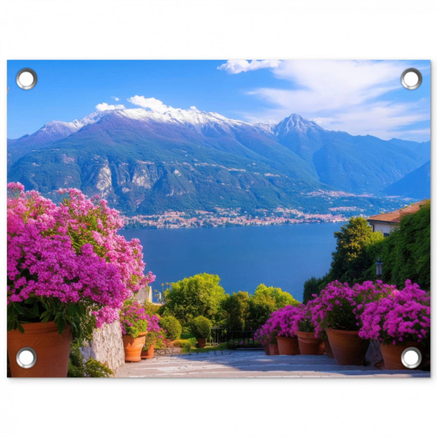 Lake Como - Italië - Landschap tuinposter los doek klein -3d