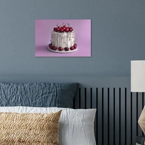 Taart - Kersen - Juwelen - Rood poster papier klein -sfeer2