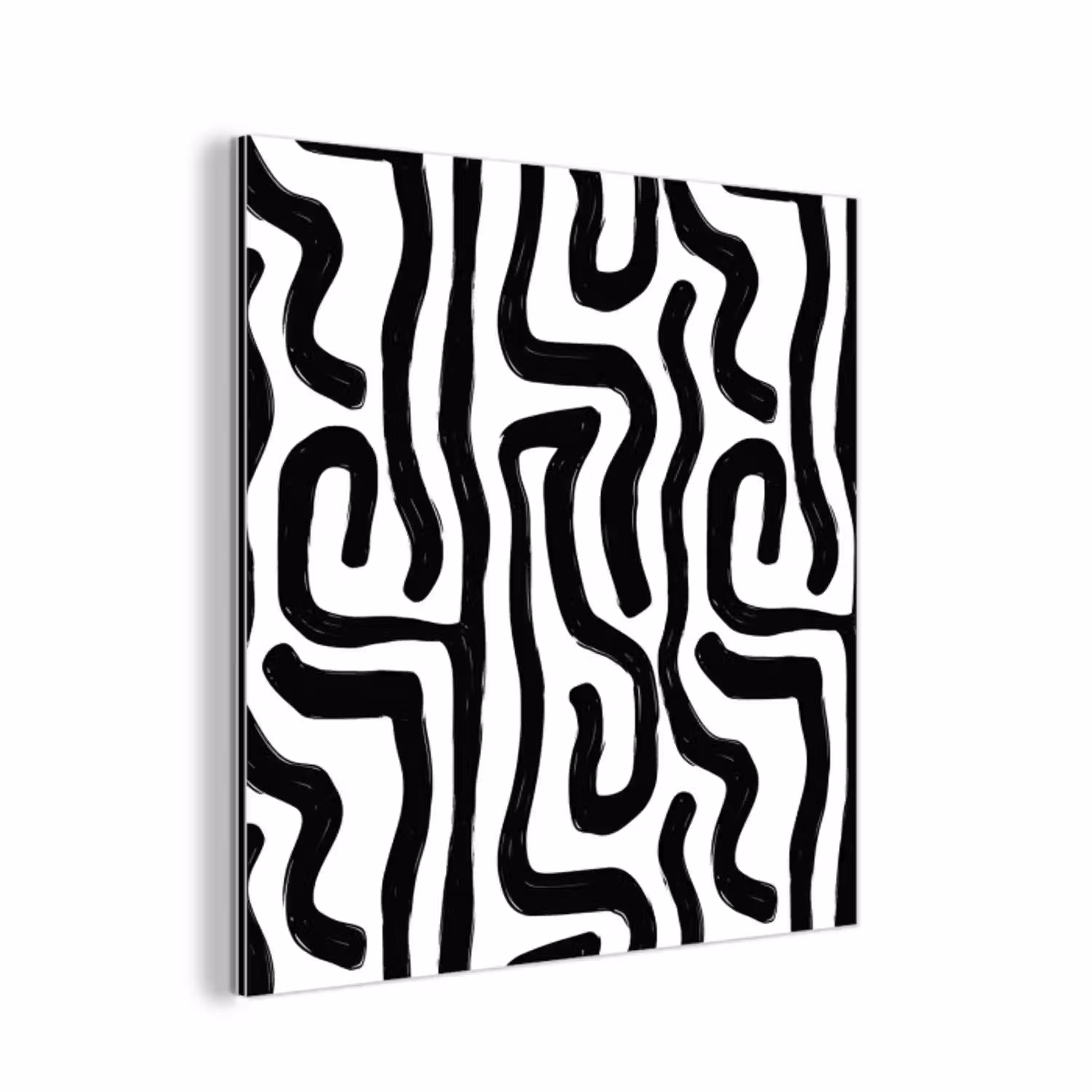 Modern - Lijnen - Zwart aluminium wit klein 46 -3d