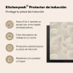 Lijnen - Waaier - Beige Inductie beschermer vinyl 3mm middel 274 -zzzzzzusp-haakje_ES
