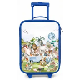 Busje met allemaal dieren Kinderkoffer - Blauw klein -zz3dotto