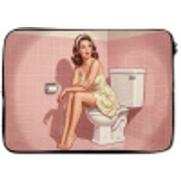 Roze - Retro - Vrouw laptophoes neopreen klein -zkaufland3dotto