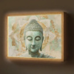 Buddha - Mandala - Modern - Spiritualiteit Light Box met batterij (Wandlamp) middel -z3d_website