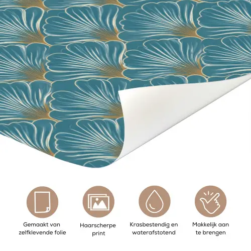 Symmetrisch - Patroon - Blauw deurposter klein 289 -closeup_NL