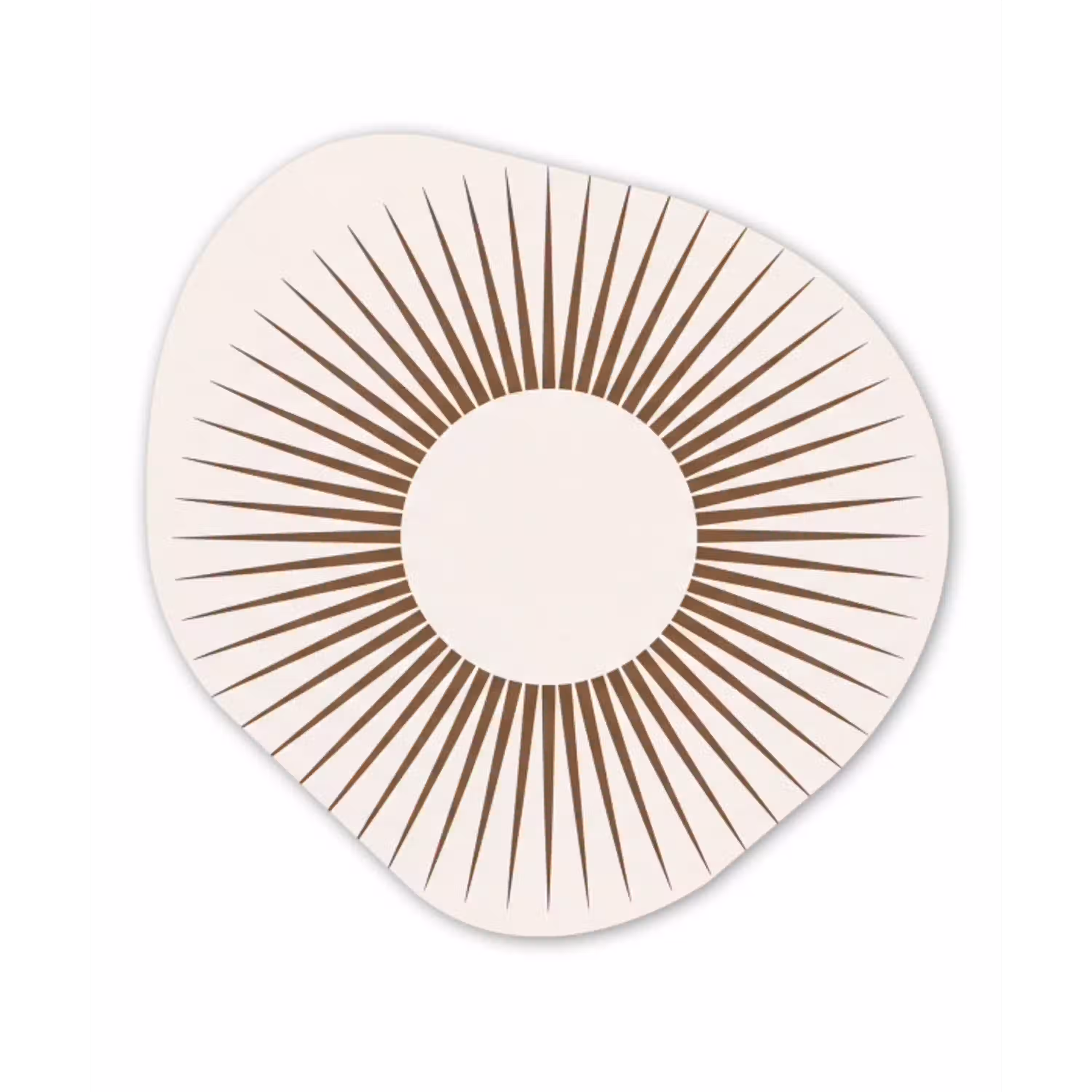 Abstract - Zon - Symbool - Modern - Beige Wandcirkel Organisch Plexiglas middel -3d