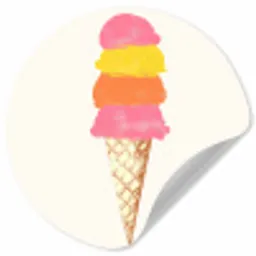 Schepijs - Hoorntje - Illustratie - Minimalistisch Wandcirkel behangsticker klein -3d
