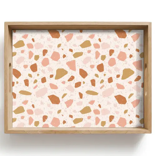 Terrazzo -  Patroon - Kleurrijk - Zalm Dienblad Rechthoek middel 911 -z3d_shopping